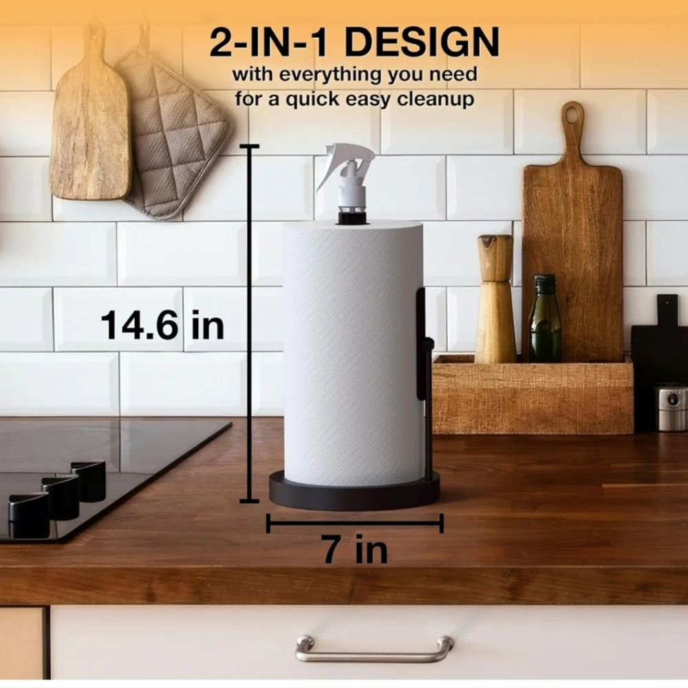 Paper Towel Holder with Spray Bottle
